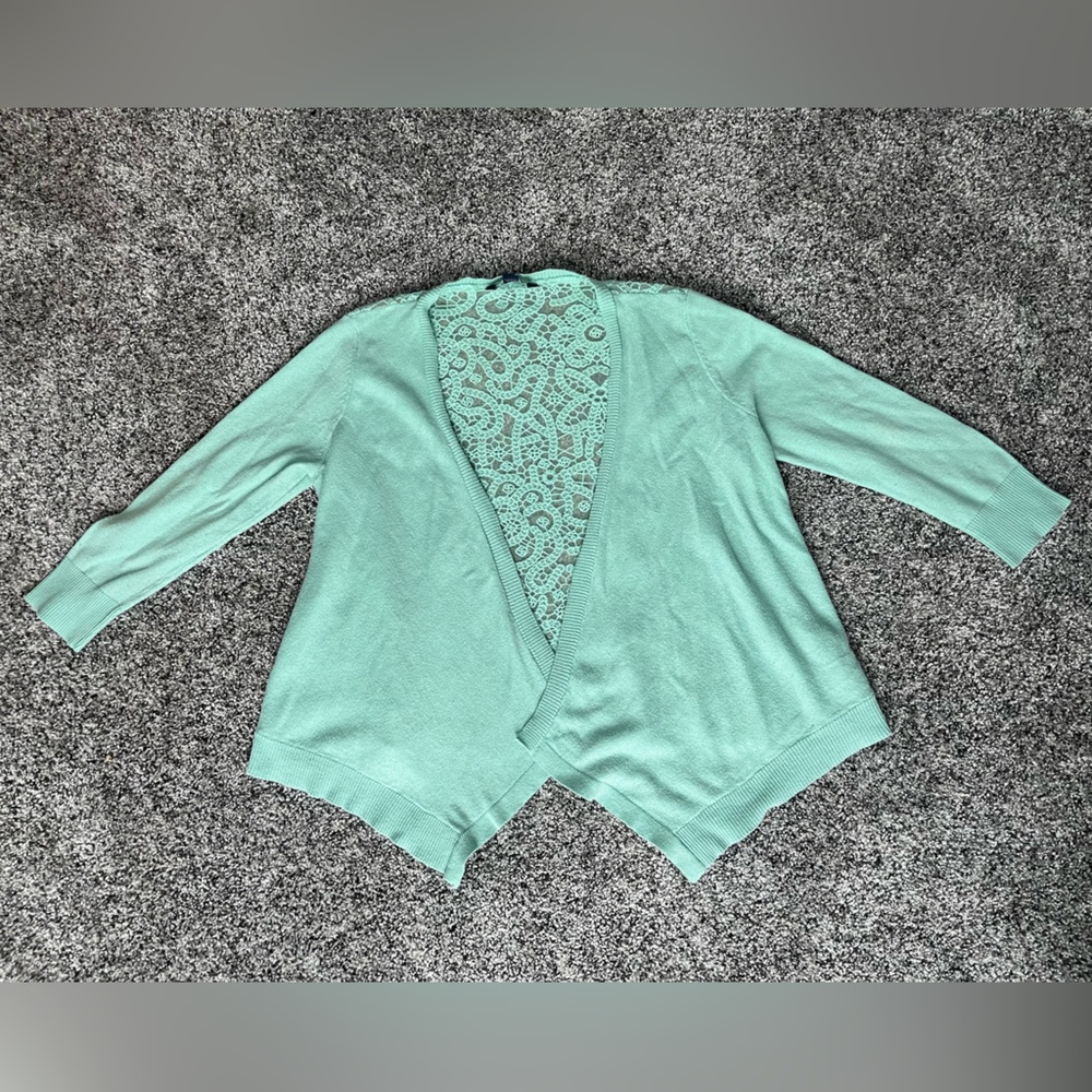 Mint Lace back Cardigan from American Eagle